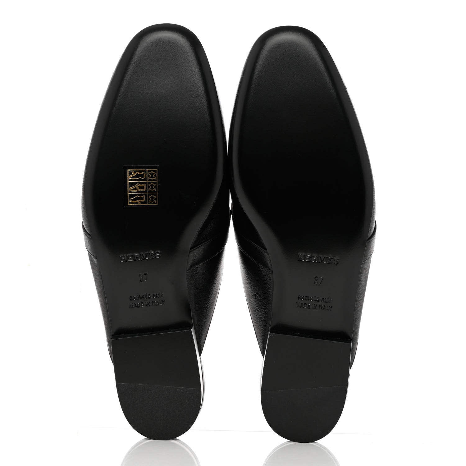 Hermes Goatskin Oz Mules 37 Black 5 of 11