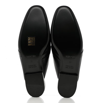Hermes Goatskin Oz Mules 37 Black 5 of 11