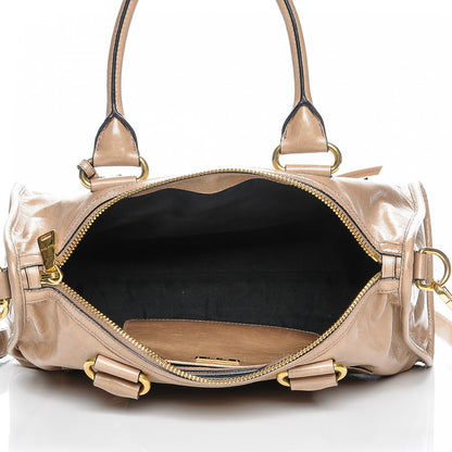 Miu Miu Vitello Shine Zip Tote Cammeo 5 of 7