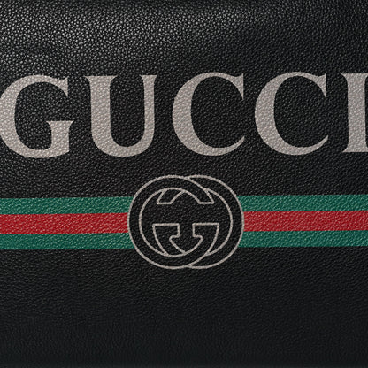 Gucci Pebbled Calfskin Large Logo Portfolio Clutch Black 8 of 12