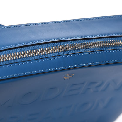 MCM Calfskin Repro Crossbody Bag Blue 8 of 10