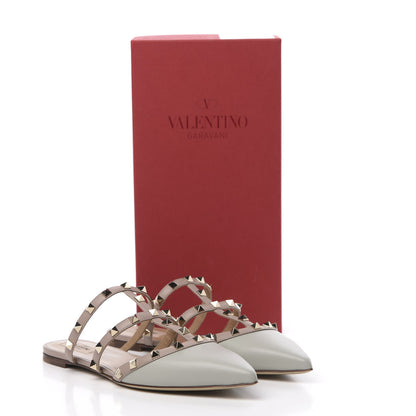 Valentino Garavani Nappa Rockstud Flat Cage Mules 40 Opal Grey Poudre 8 of 8