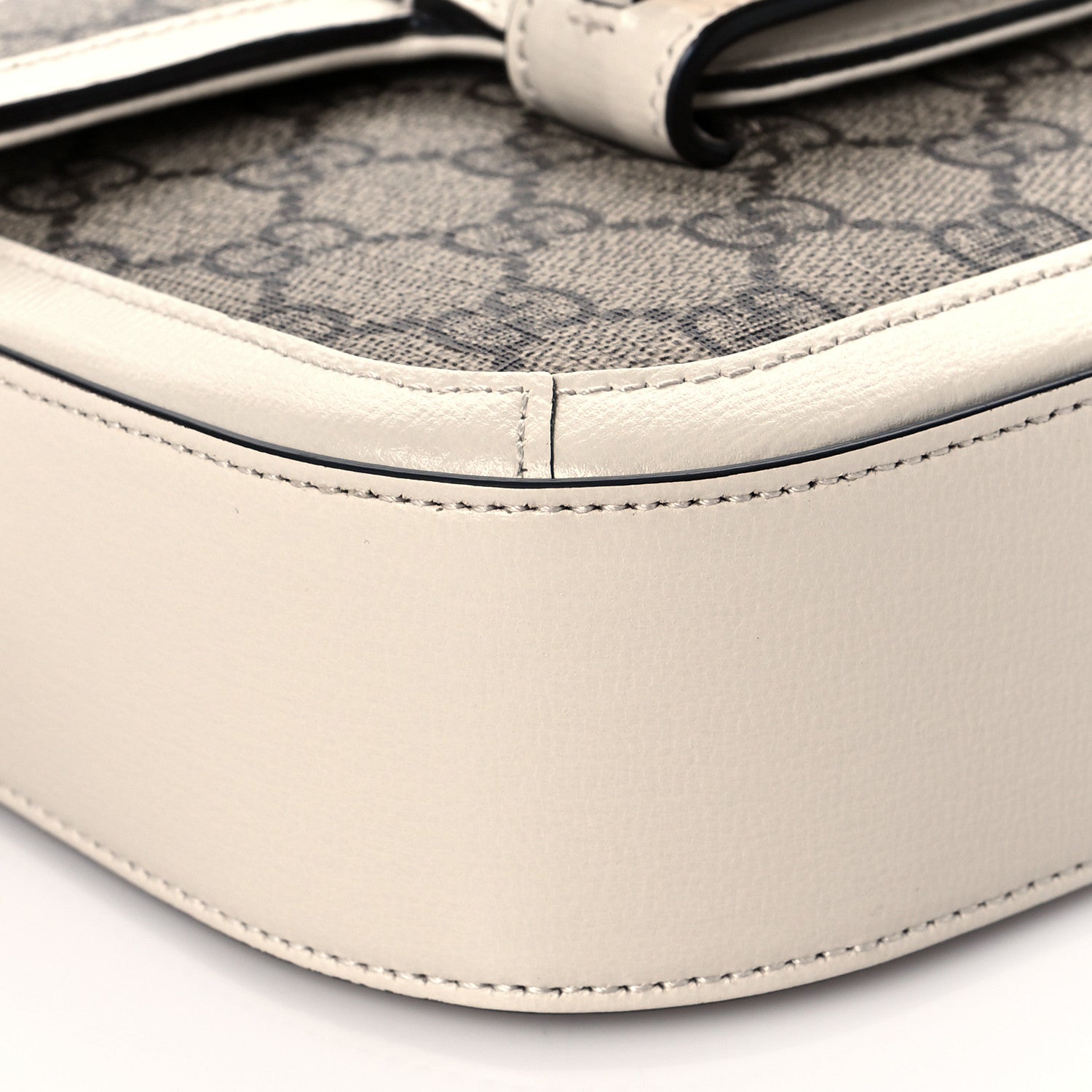 Gucci GG Supreme Monogram Web Mini Horsebit 1955 Shoulder Bag Beige Mystic White 11 of 13