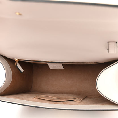 Gucci Calfskin Embroidered Medium Sylvie Top Handle Bag White 5 of 11