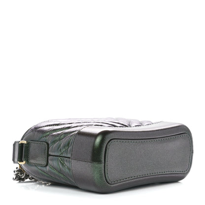 Chanel Metallic Aged Calfskin Chevron Quilted Small Gabrielle Hobo Green 4 of 11