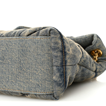 Saint Laurent Denim Quilted Small Loulou Puffer Monogram Chain Satchel Blue Cinnamon 8 of 8