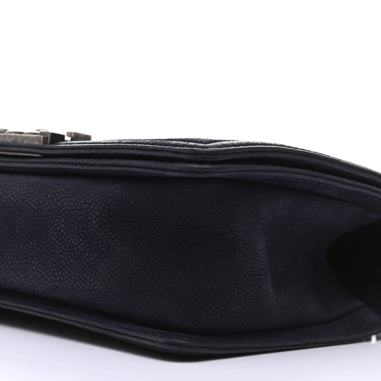 Iridescent Caviar Quilted Medium Boy Flap Dark Blue