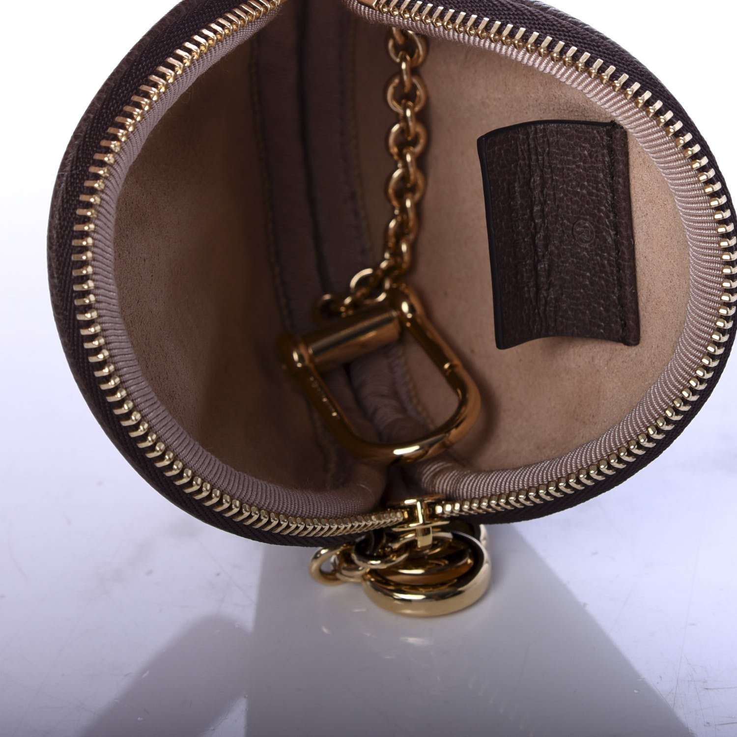 Gucci GG Supreme Monogram Web Ophidia Round Coin Purse Beige New Acero 5 of 7