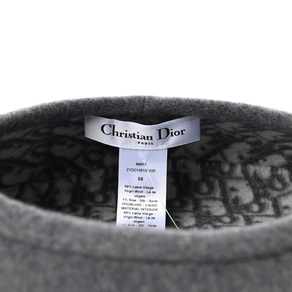 Christian Dior Wool Oblique Reversible Chic Beret 58 Gray 8 of 8
