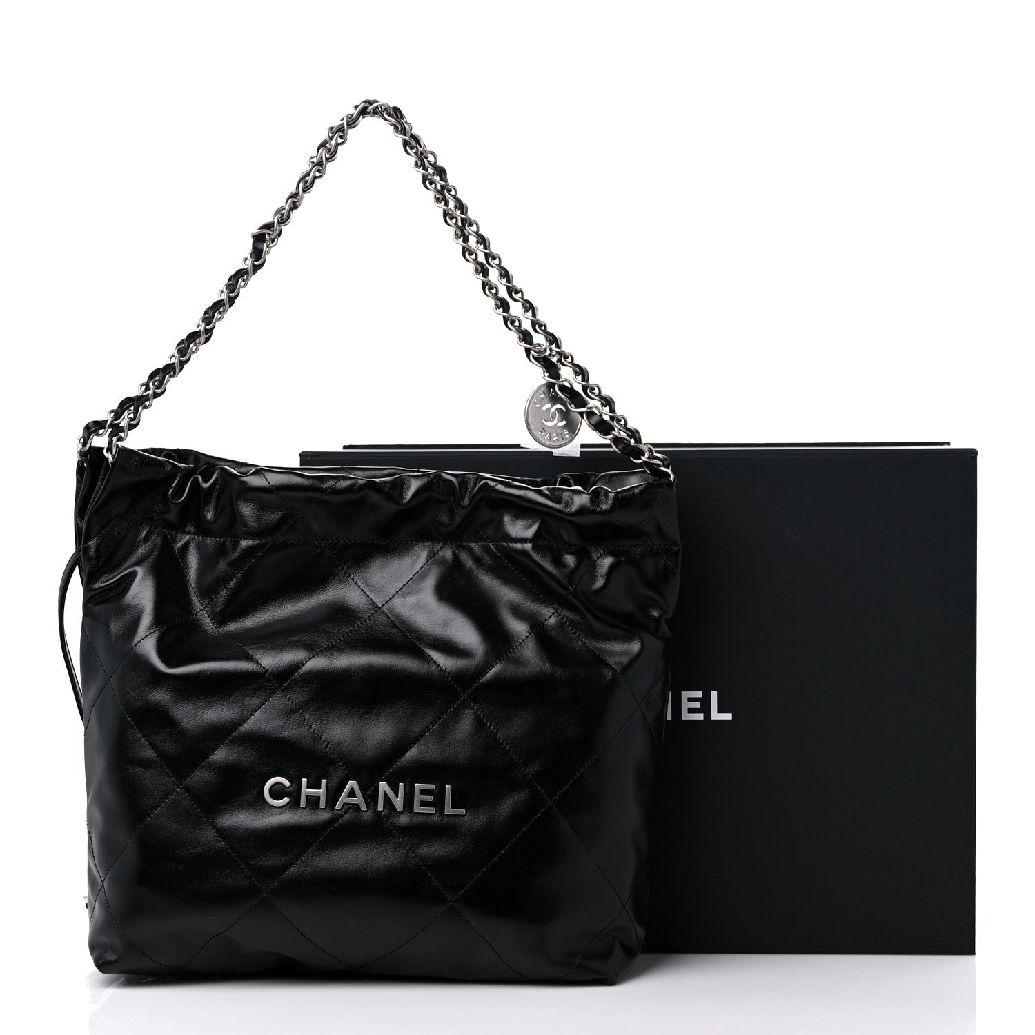 Chanel Shiny Calfskin Quilted Small Chanel 22 Black 11 of 11