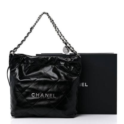 Chanel Shiny Calfskin Quilted Small Chanel 22 Black 11 of 11