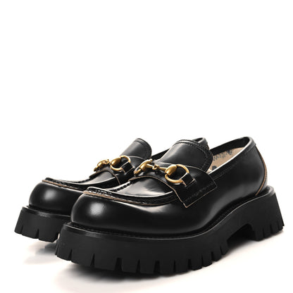 Gucci Cordovan Lux Womens Harald Horsebit 25mm Platform Loafers 35.5 Black 3 of 10