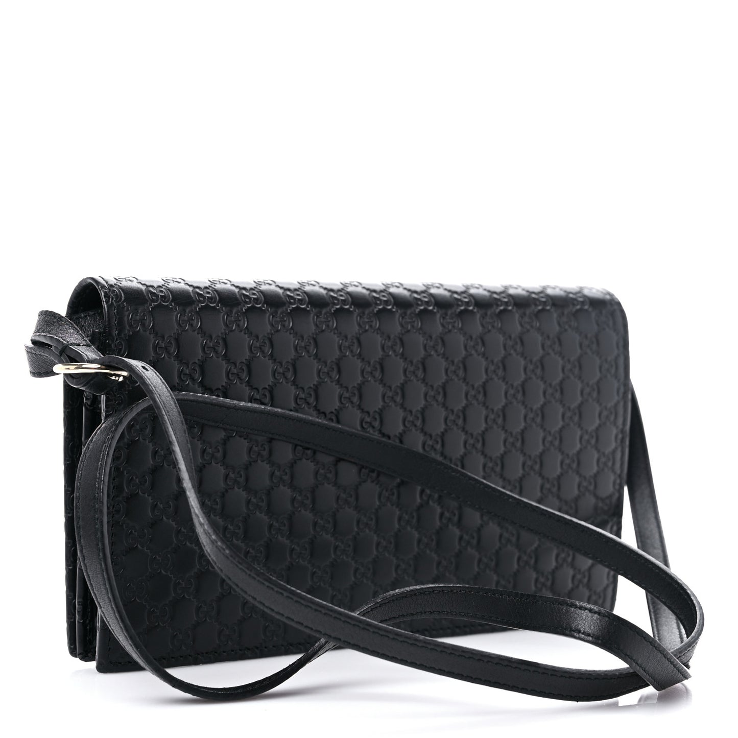 Microguccissima Crossbody Wallet Black