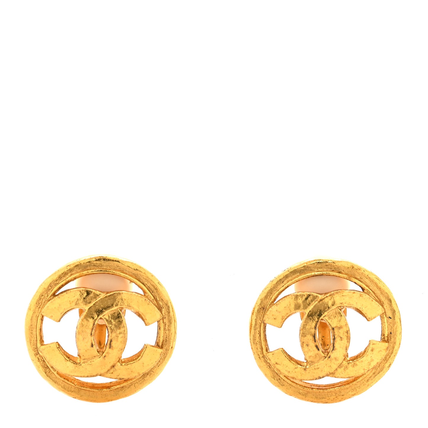 Metal CC Clip On Earrings Gold