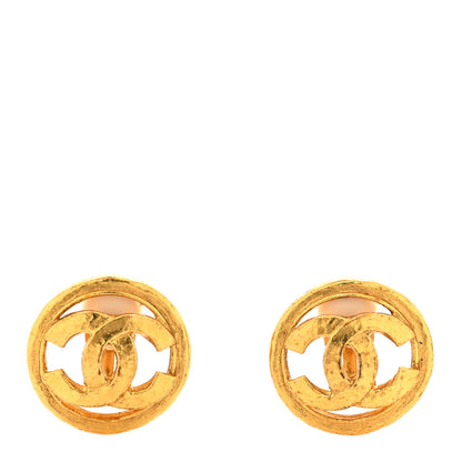 Chanel Metal CC Clip On Earrings Gold 1 of 4