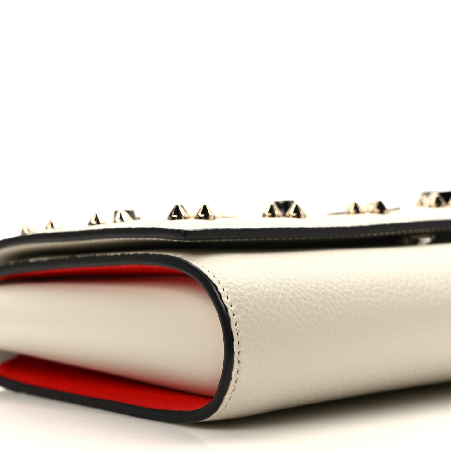 Calfskin Spikes Loubinthesky Paloma Clutch Craie Multicolor