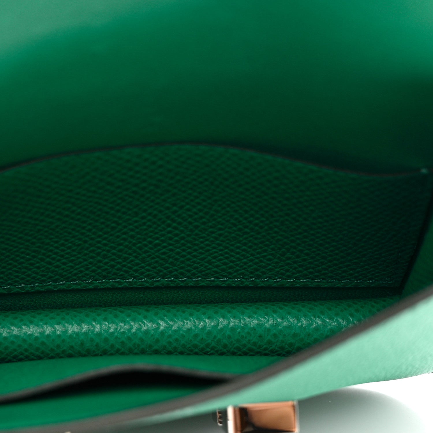 Hermes Epsom Enamel Constance Slim Wallet Vert Jade Bleu Brume 5 of 9