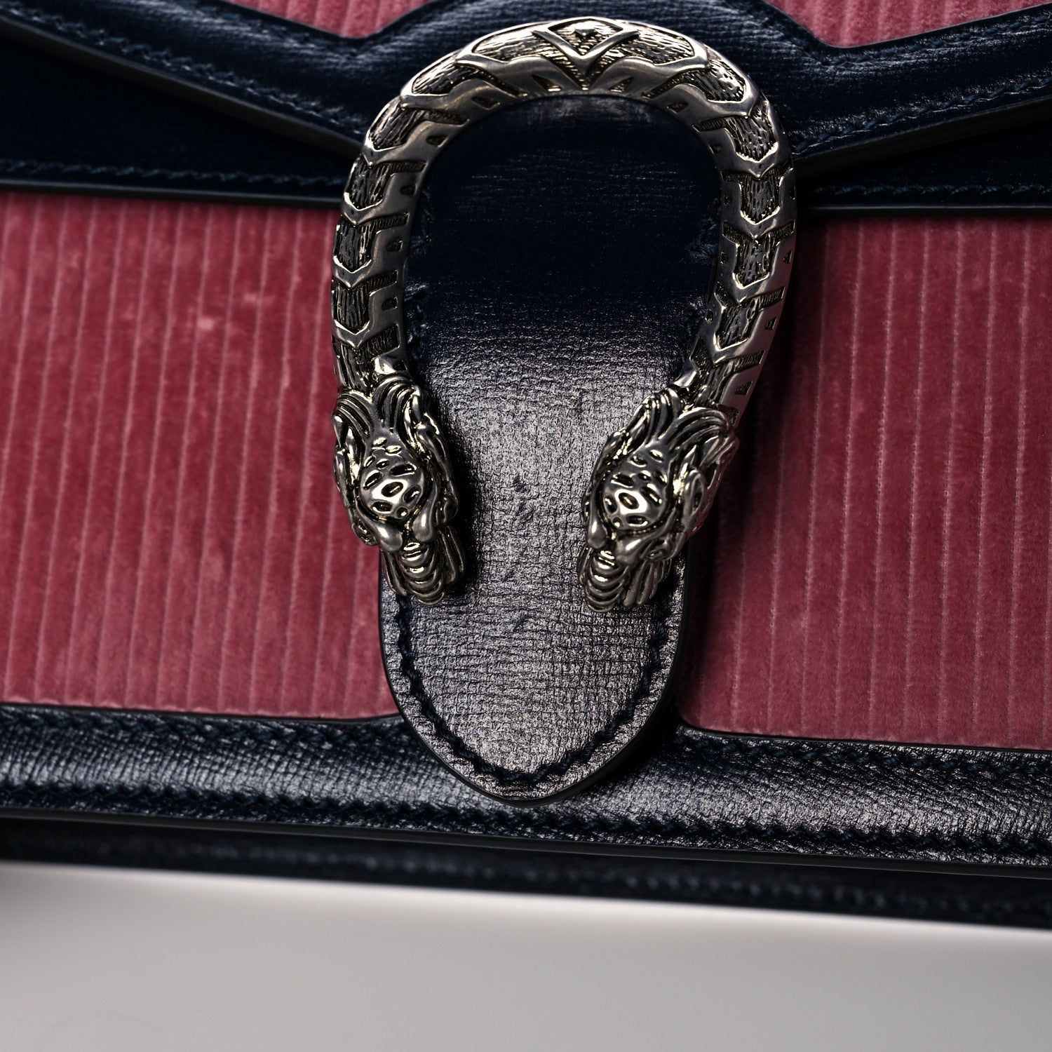 Gucci Lanzo Stretch Cord Azalea Calfskin Small Dionysus Shoulder Bag Pink Blue 13 of 14
