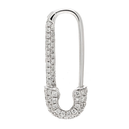 Anita Ko 18K White Gold Diamond Mini Safety Pin Earring 1 of 4