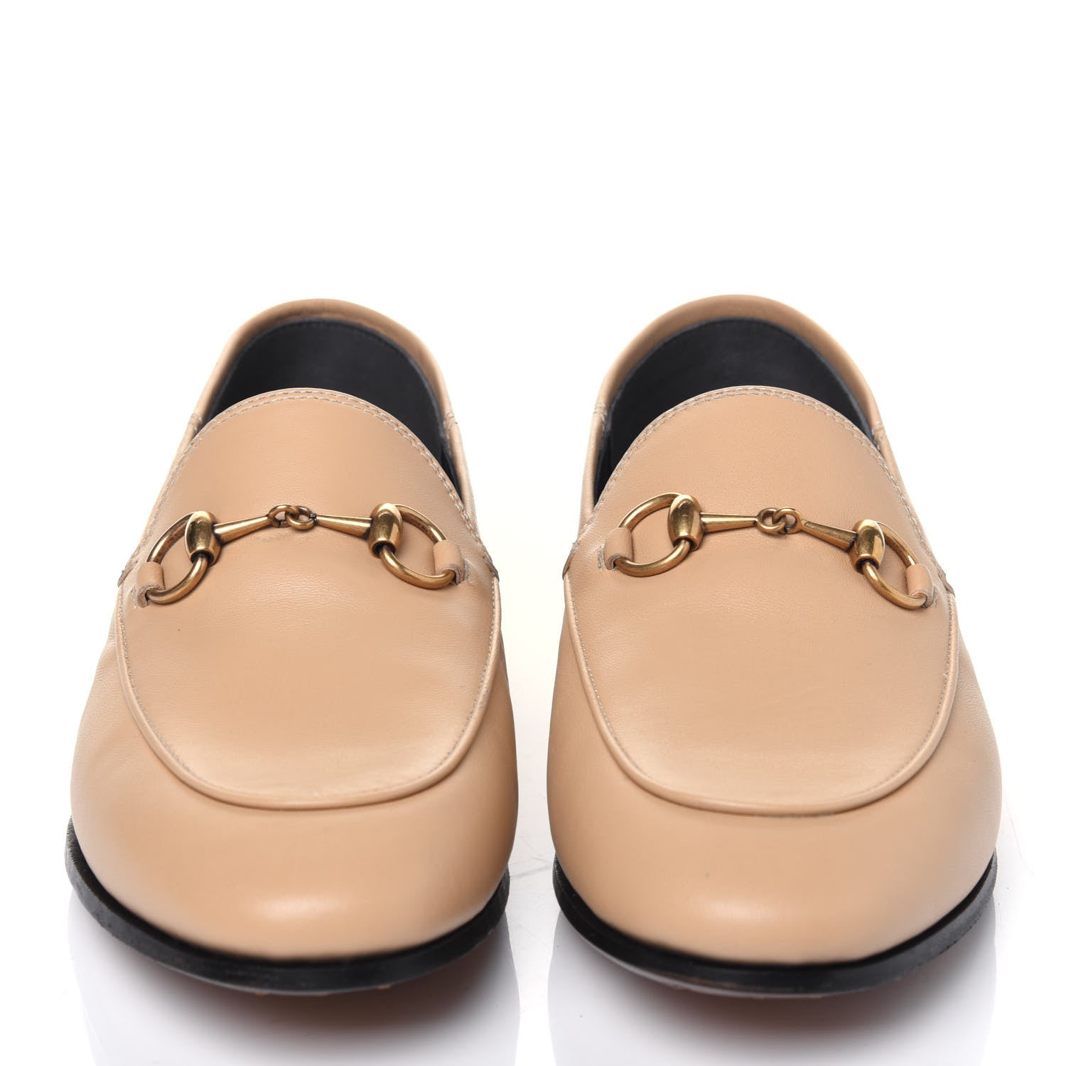 Gucci Lambskin Womens Brixton Horsebit Loafers 35.5 Wheat 2 of 9