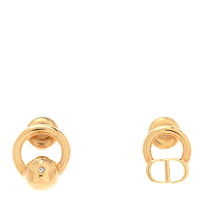 Christian Dior Metal CD Stud Earrings Gold 1 of 4
