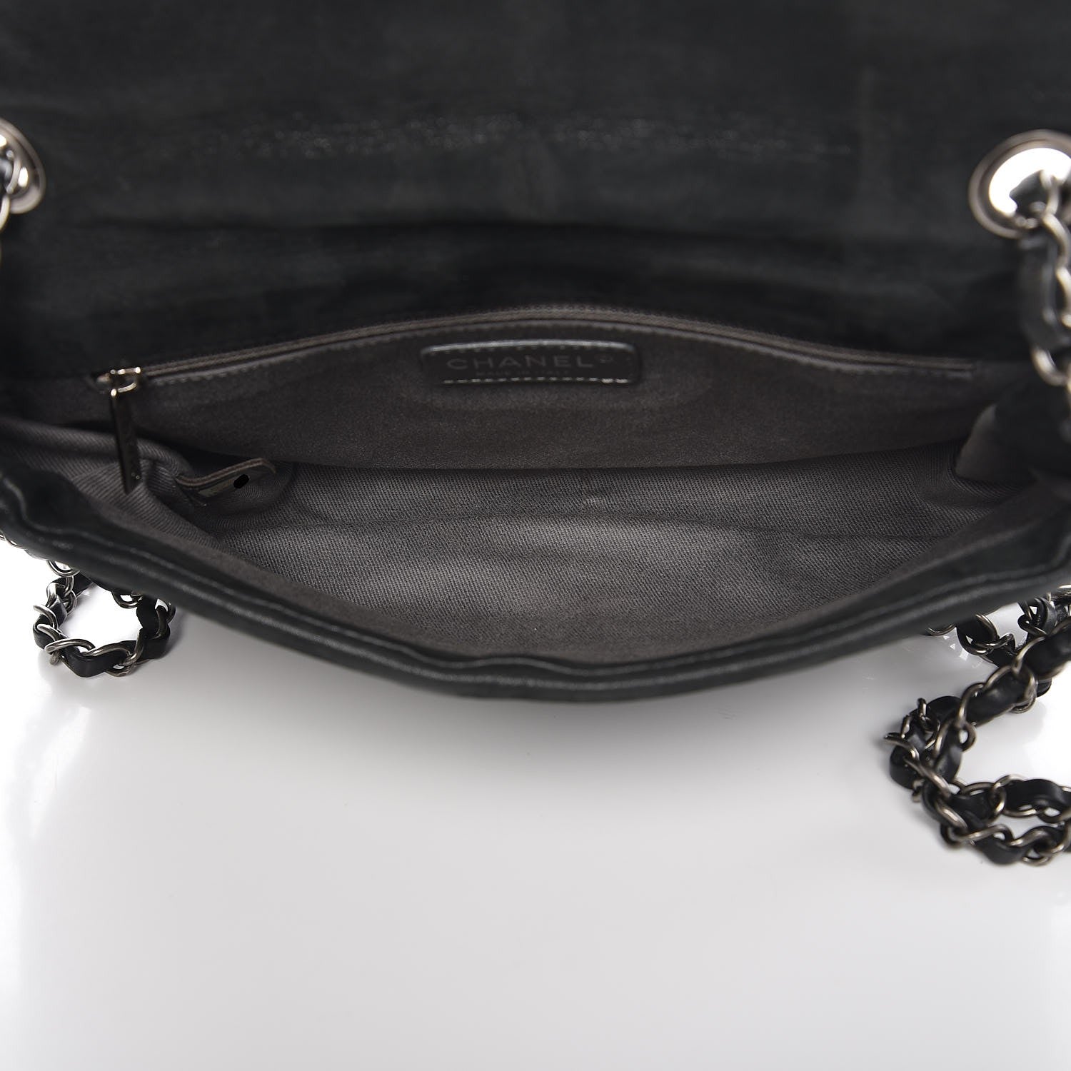 Chanel Iridescent Calfskin Glint Flap Black 5 of 8