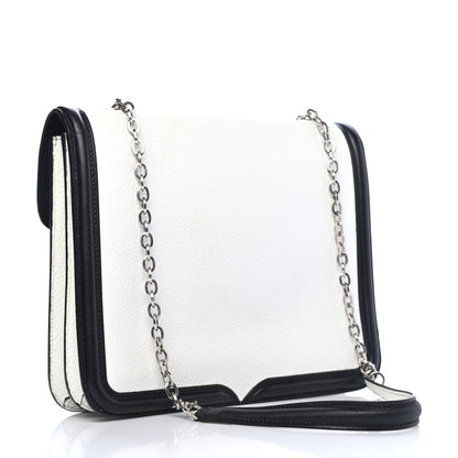 Alexander McQueen Grain Calfskin Heroine Chain Satchel Black White 2 of 4