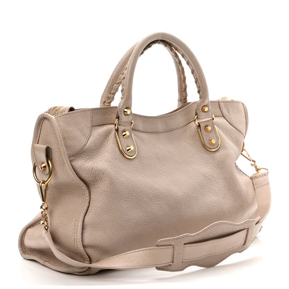 Balenciaga Chevre Gold Hardware Metallic Edge City Beige Praline 3 of 11