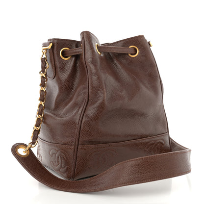 Chanel Caviar CC Drawstring Shoulder Bag Brown 4 of 13