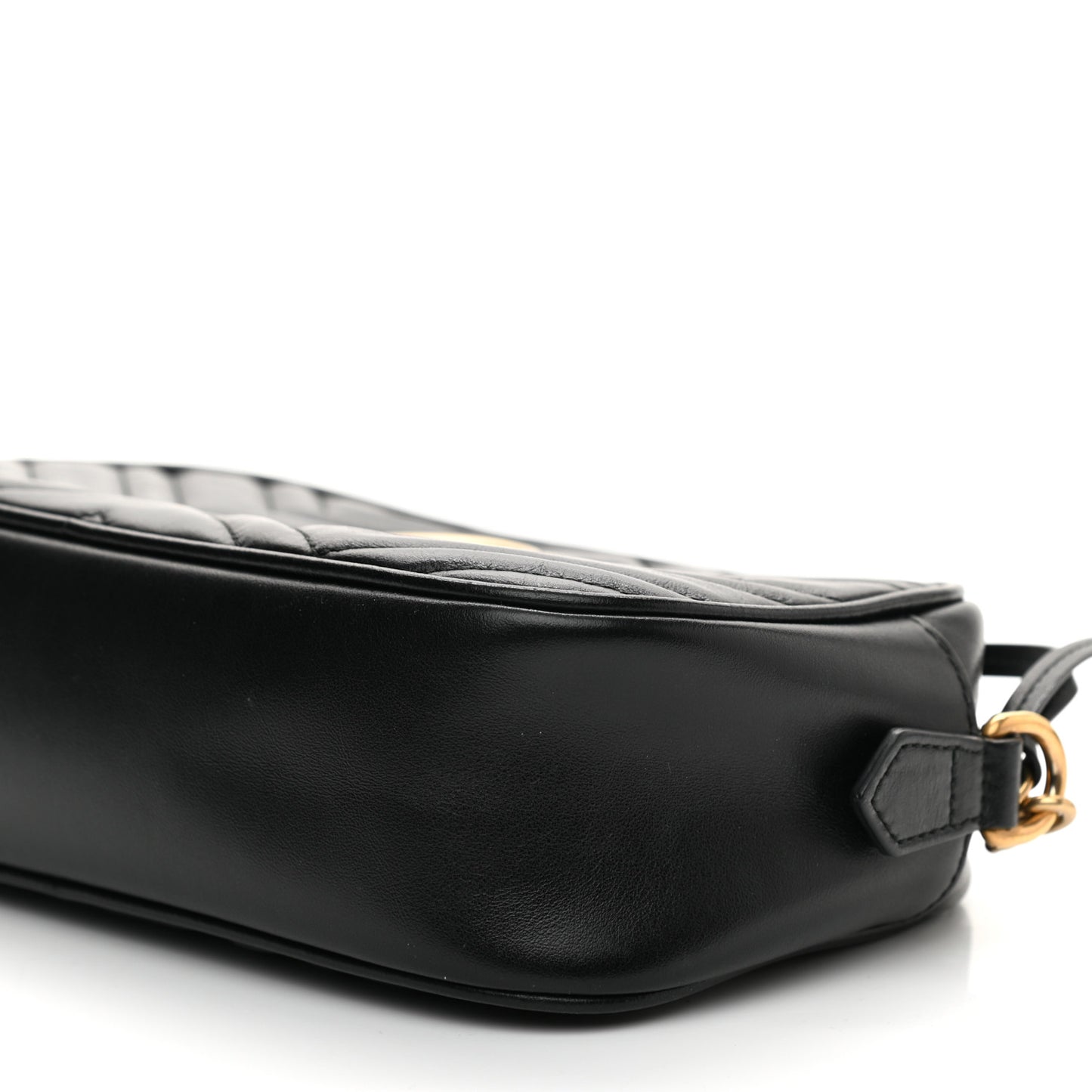 Calfskin Matelasse Small GG Marmont Chain Shoulder Bag Black