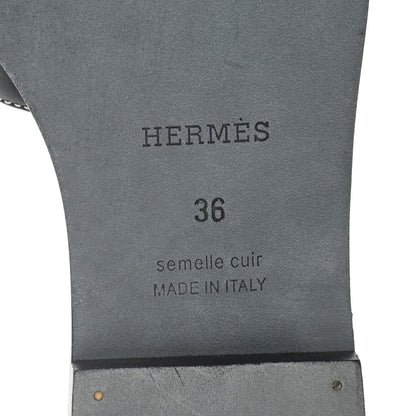 Hermes Box Calfskin Oran Sandals 36 Black 16 of 16