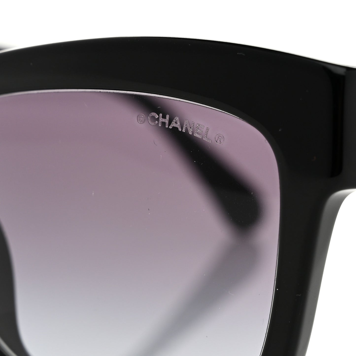 Acetate Crystal CC Rectangle Sunglasses 5496-B Black