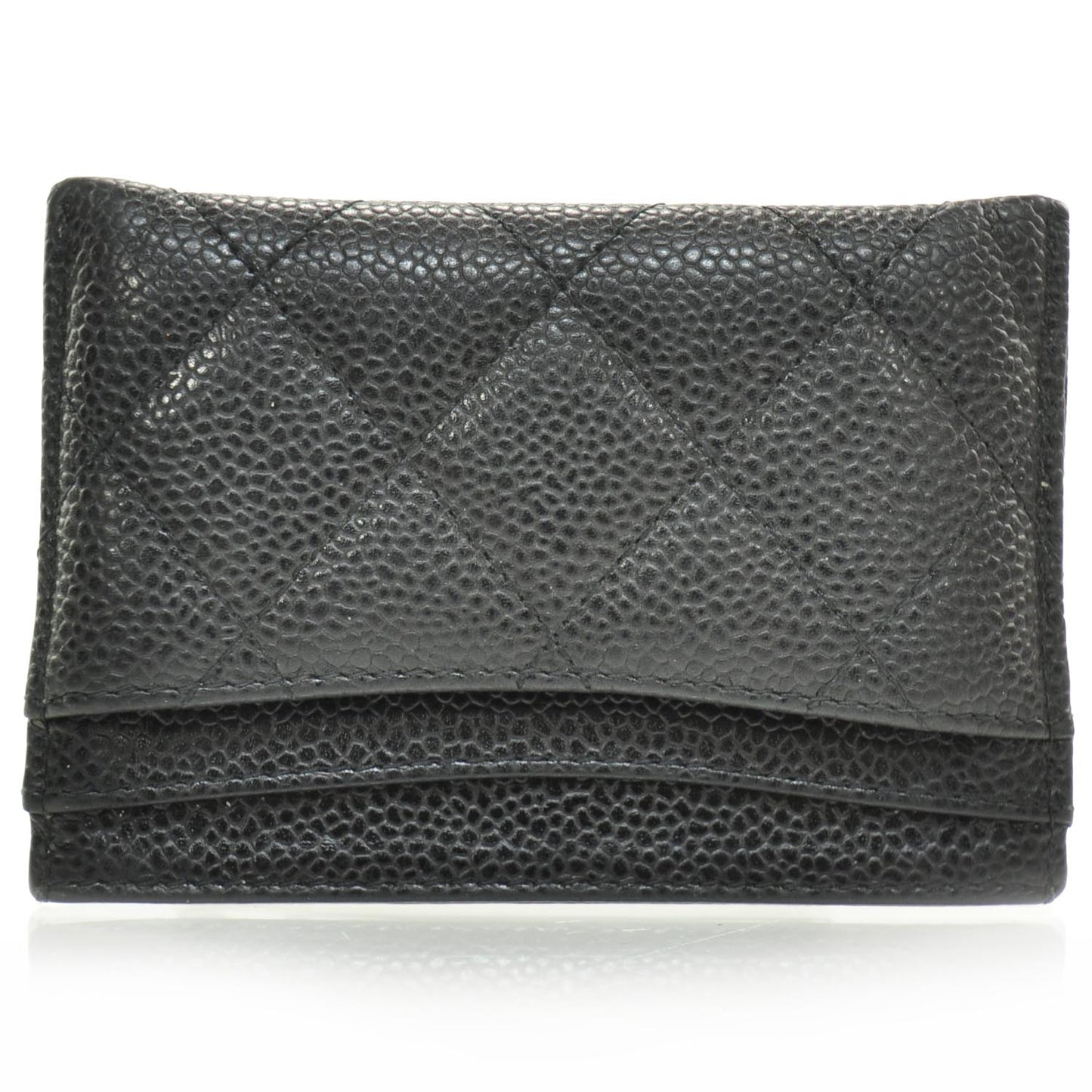 Caviar Quilted Card Holder Black