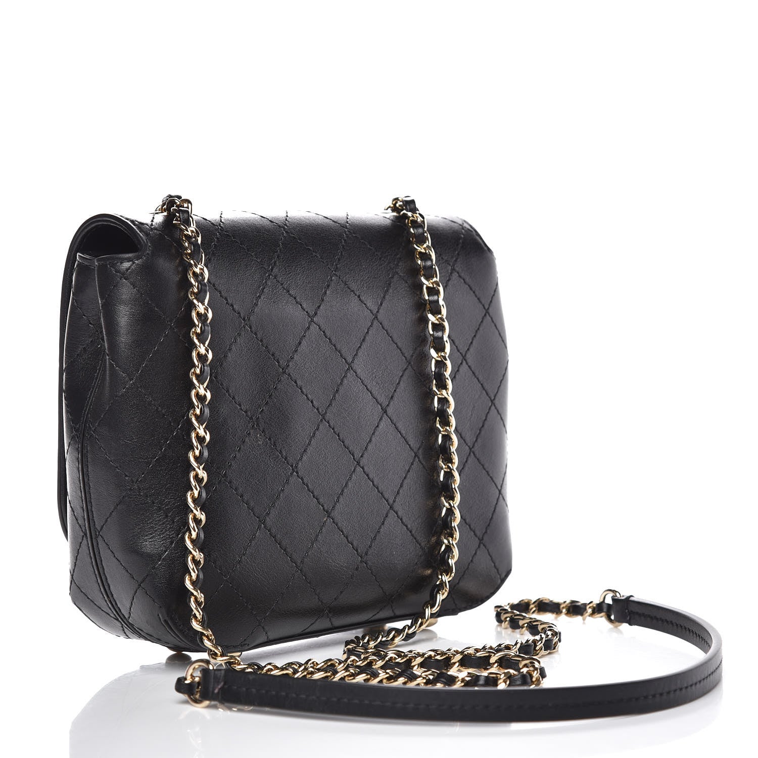 Chanel Calfskin Stitched Small Covered CC Flap Bag Black 3 of 12