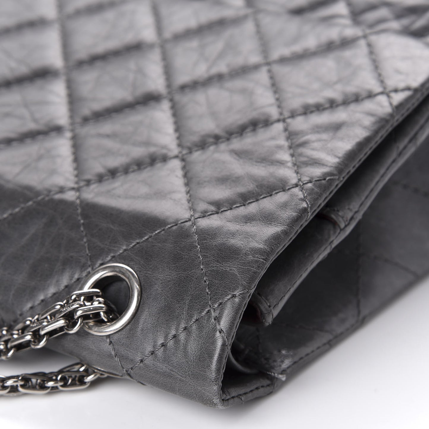 Aged Calfskin Quilted 50th Anniversary 2.55 Reissue 227 Flap Grey