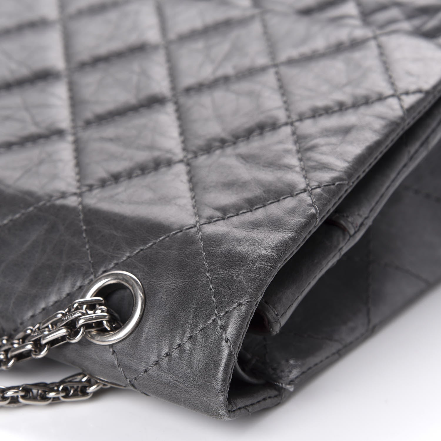 Chanel Aged Calfskin Quilted 50th Anniversary 2.55 Reissue 227 Flap Grey 9 of 14