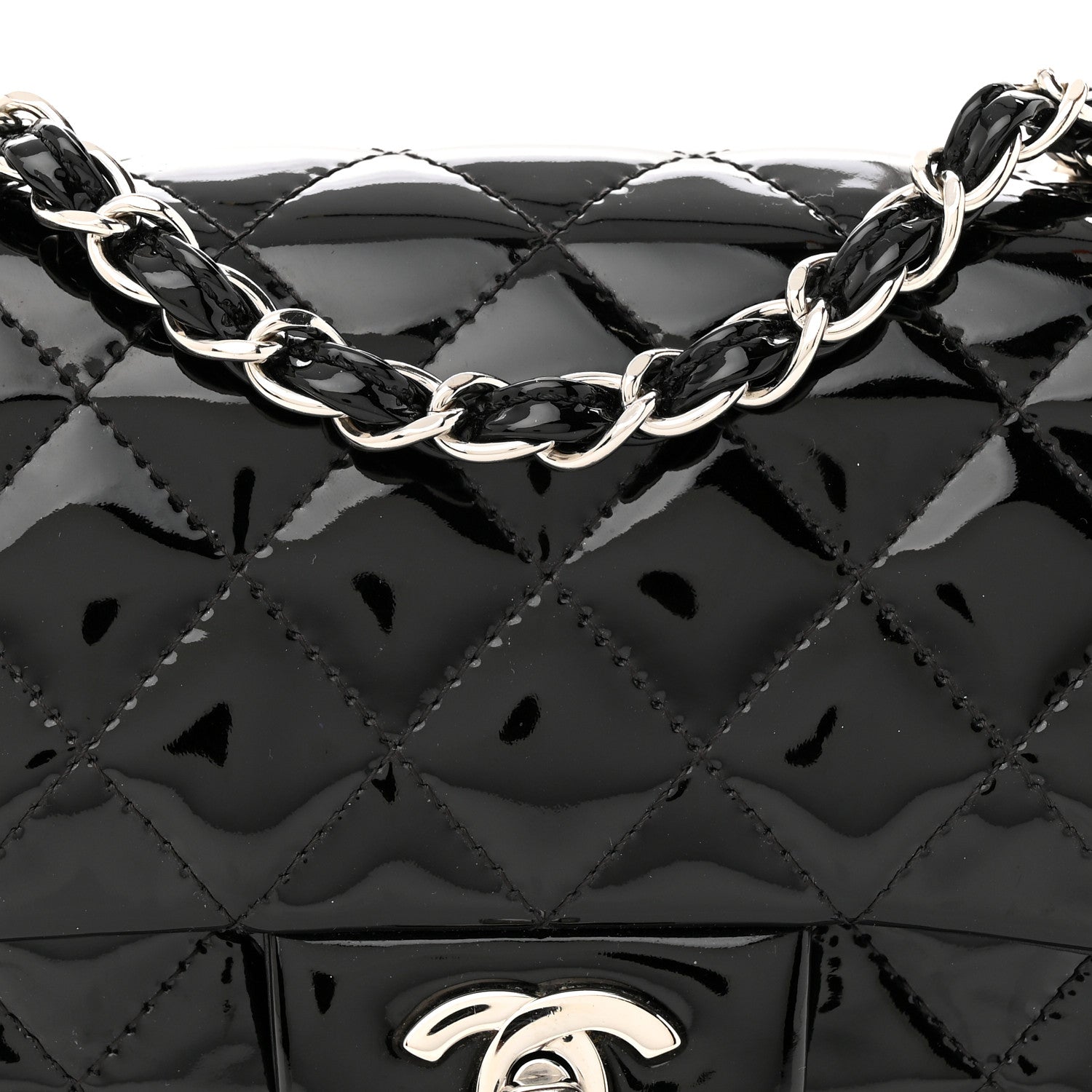 Chanel Patent Calfskin Quilted Mini Square Flap Black 8 of 10