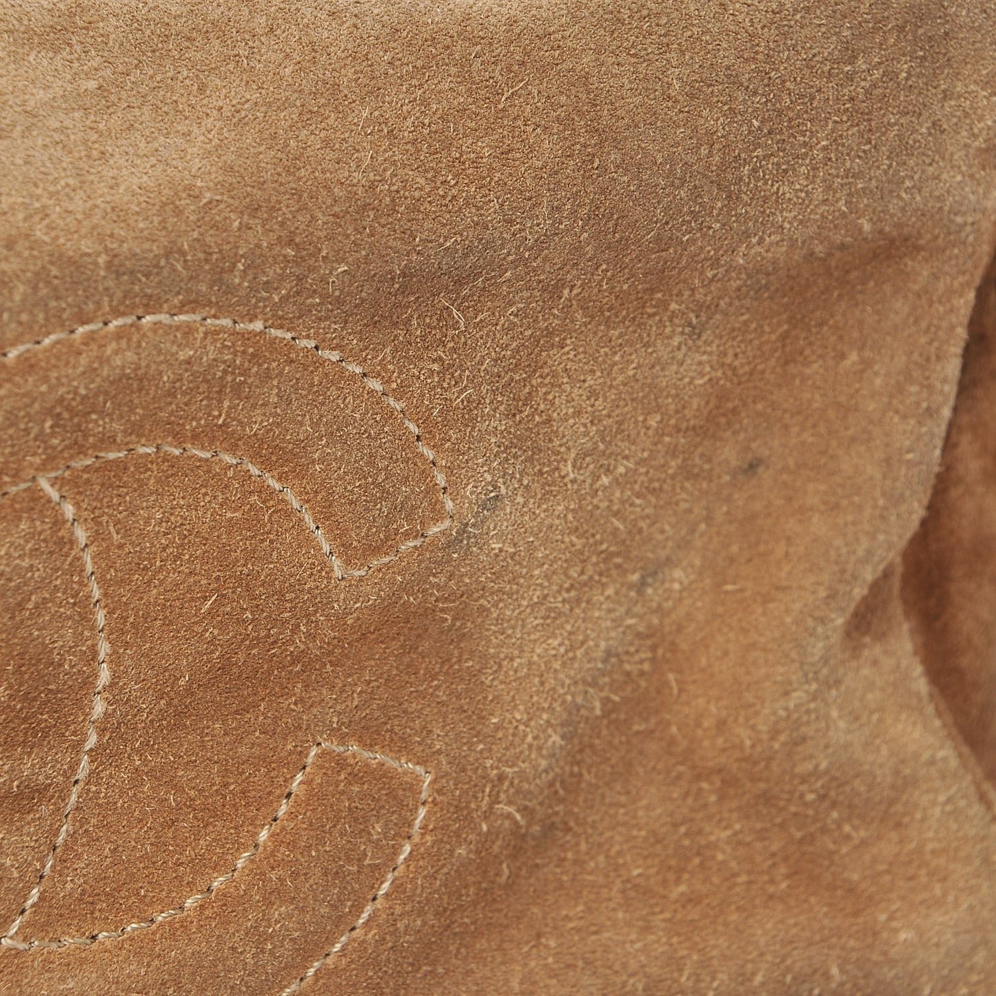 Suede CC Shoulder Bag Beige