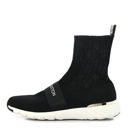 Louis Vuitton Monogram Stretch Fabric Aftergame Sneaker Boots 40 Black 1 of 7