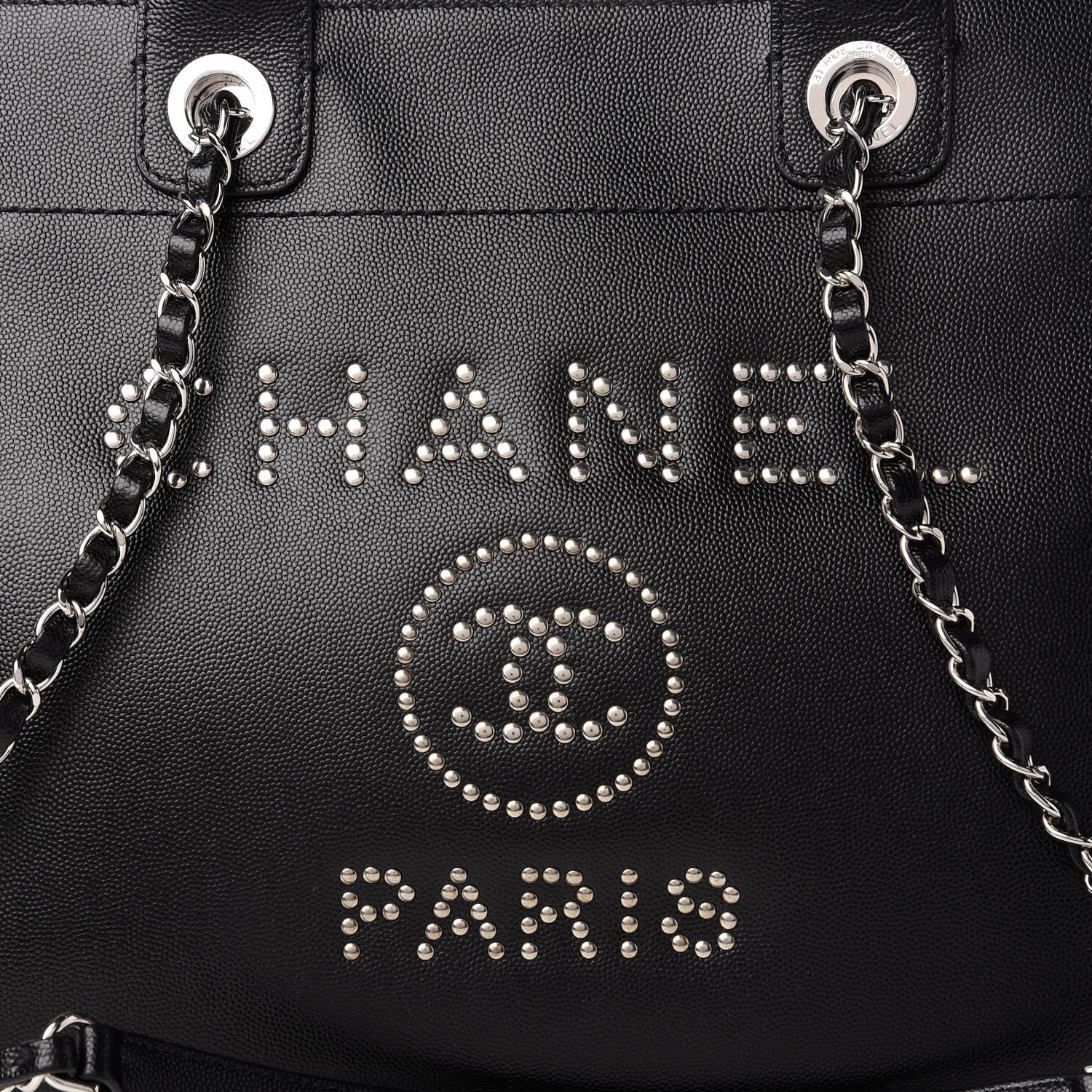 Chanel Caviar Small Studded Deauville Tote Black 10 of 10