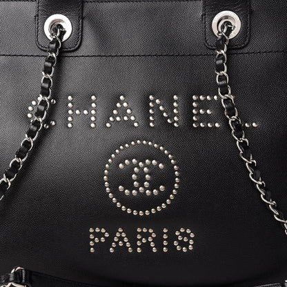 Chanel Caviar Small Studded Deauville Tote Black 10 of 10
