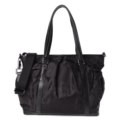 Burberry Nylon Tonal Check Diaper Bag Black 1 of 10