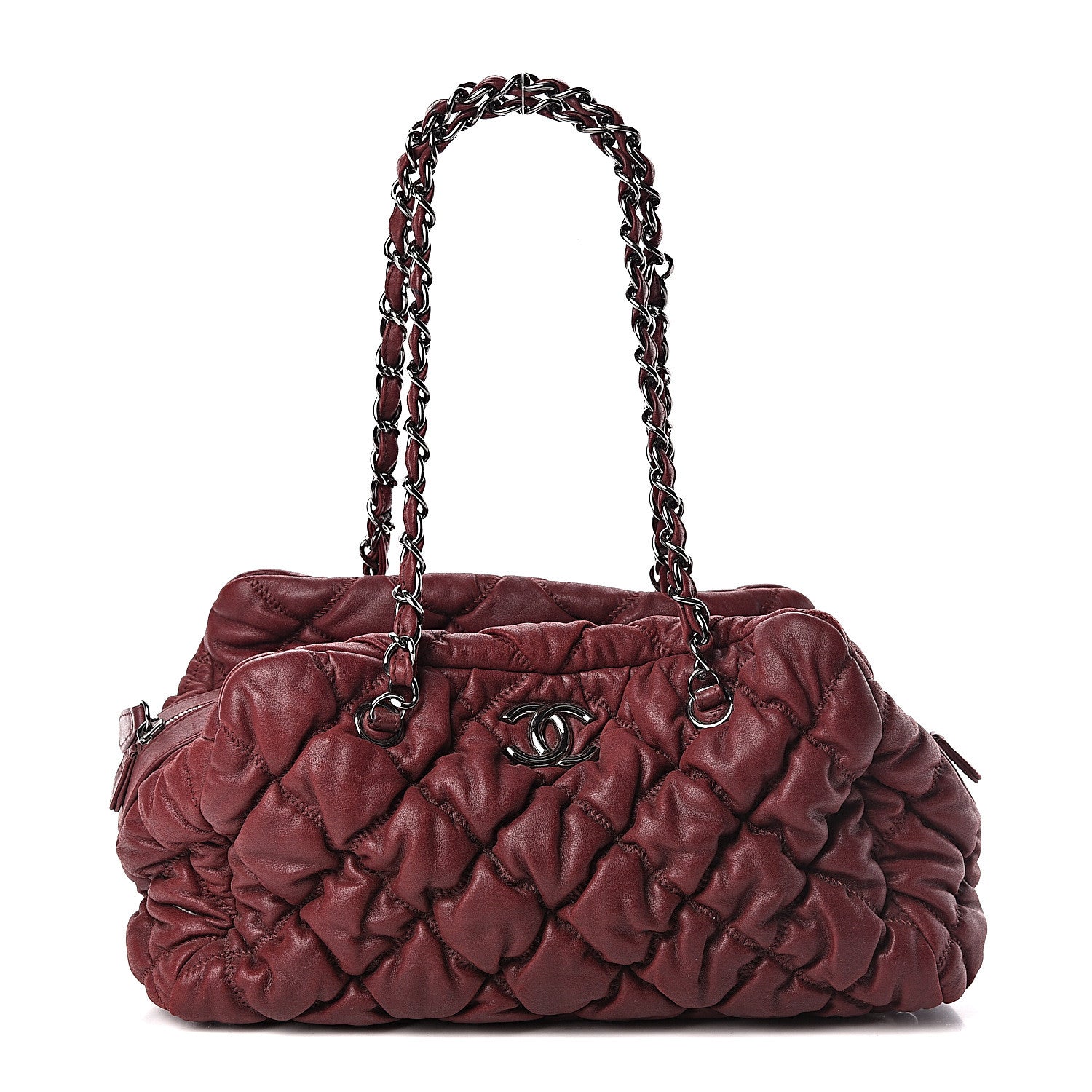 Chanel Leather Bubble Quilt Bowler Bordeaux 1 of 11