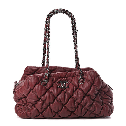 Chanel Leather Bubble Quilt Bowler Bordeaux 1 of 11