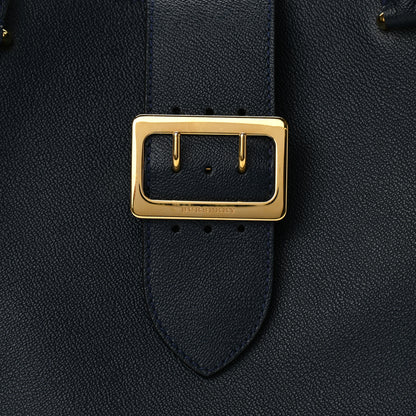 Burberry Soft Grain Calfskin Medium Buckle Tote Blue Carbon 8 of 10
