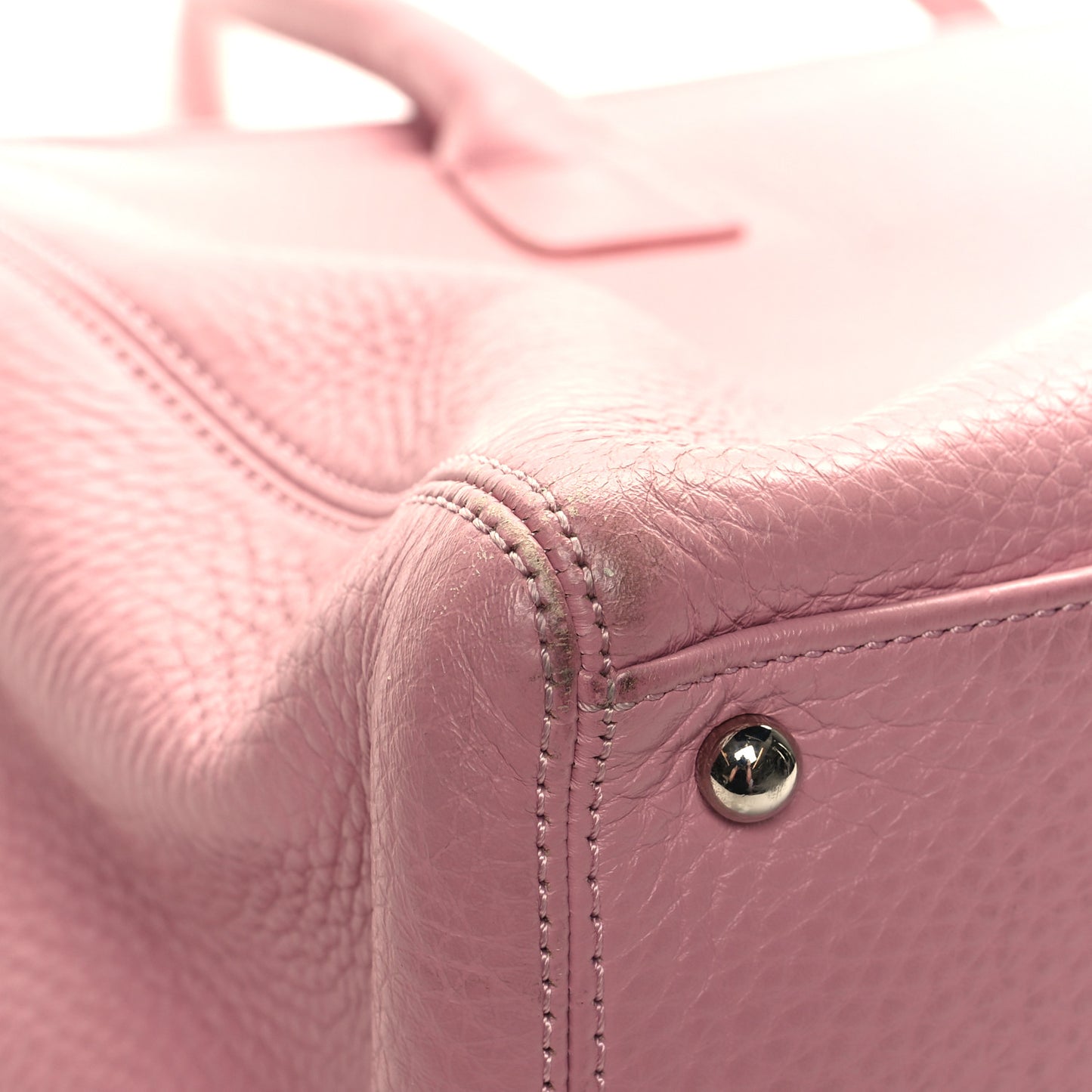 Calfskin Cerf Executive Shopper Tote Pink