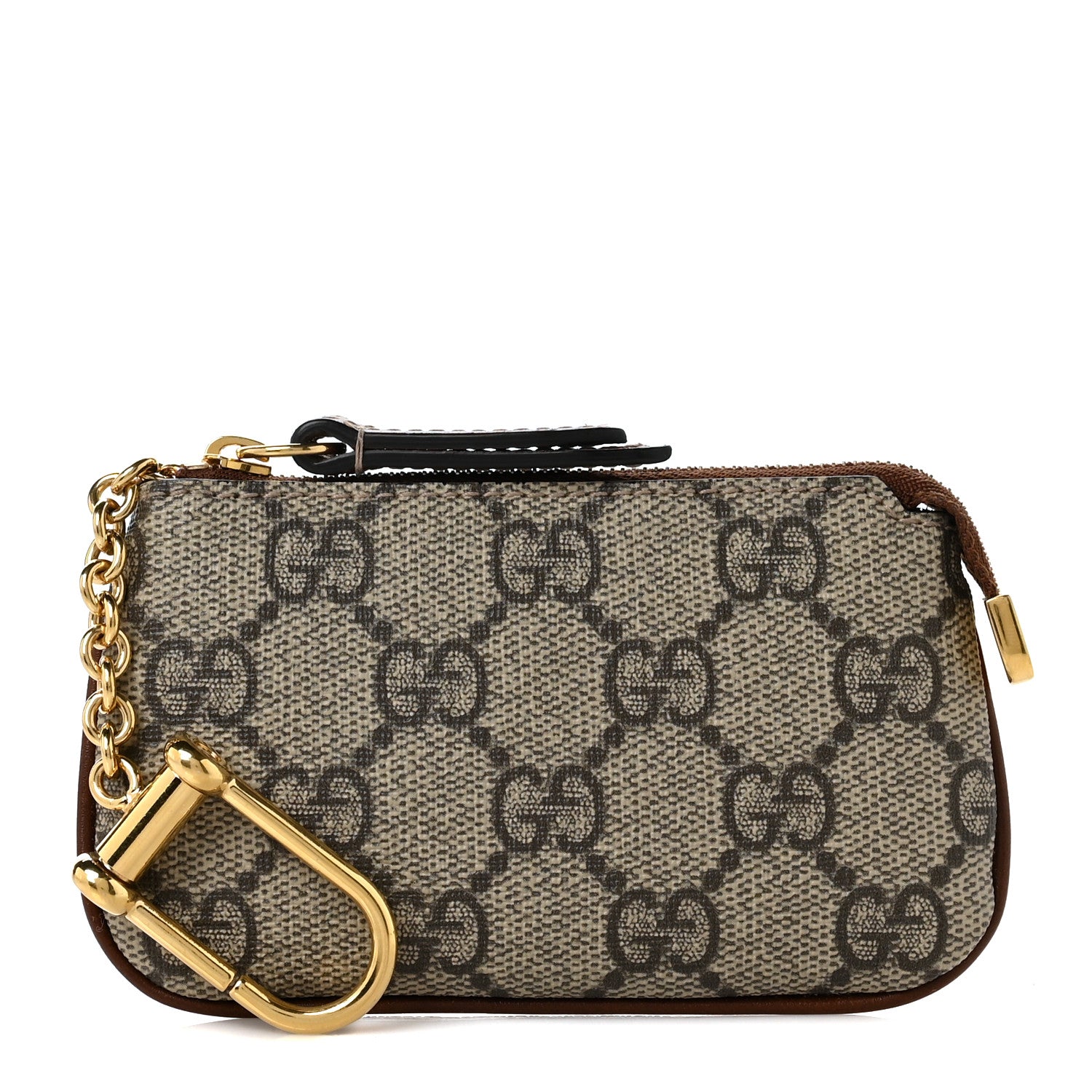 Gucci GG Supreme Monogram Key Case Beige Ebony Cuir 1 of 9