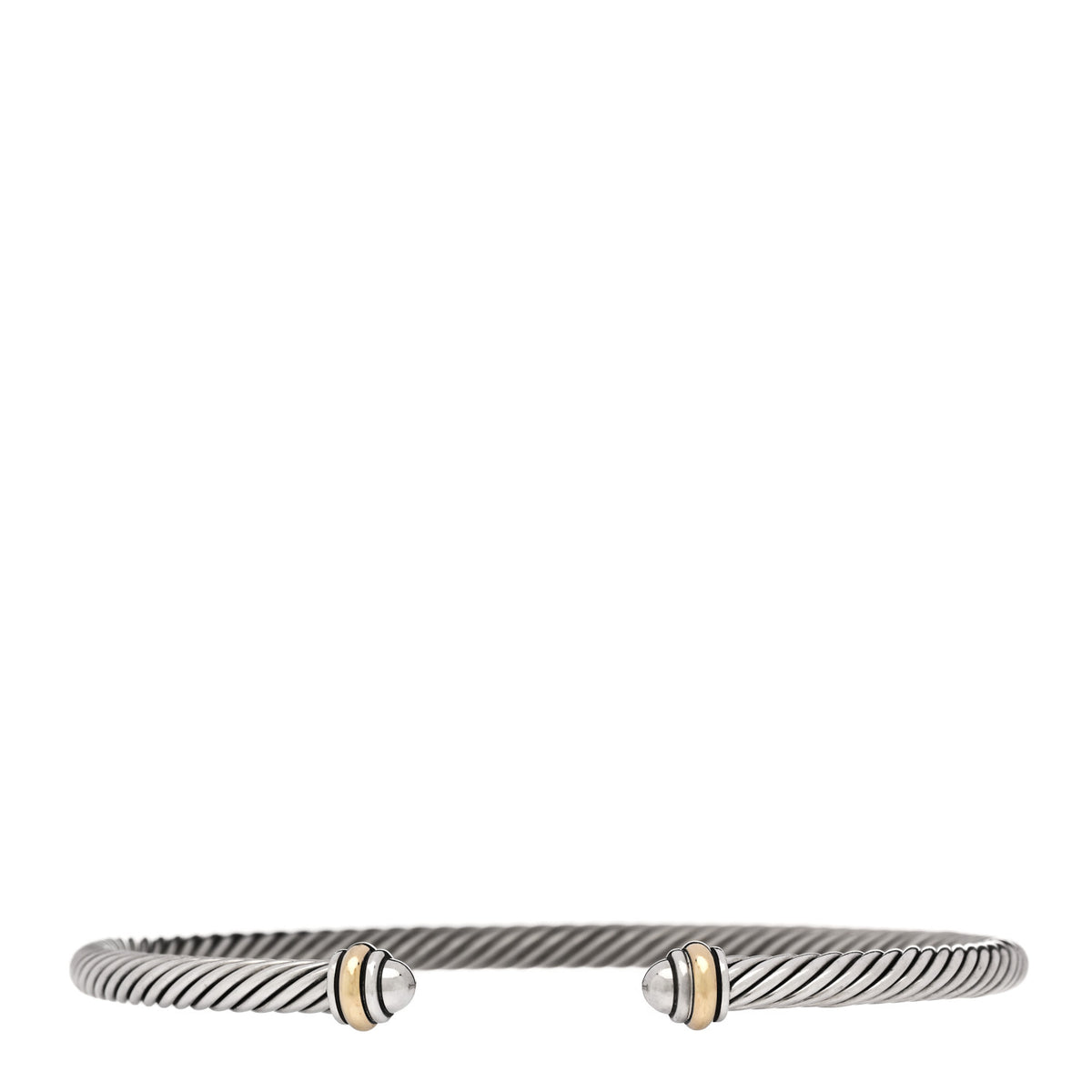 Sterling Silver 18K Yellow Gold 4mm Cable Classics Bracelet