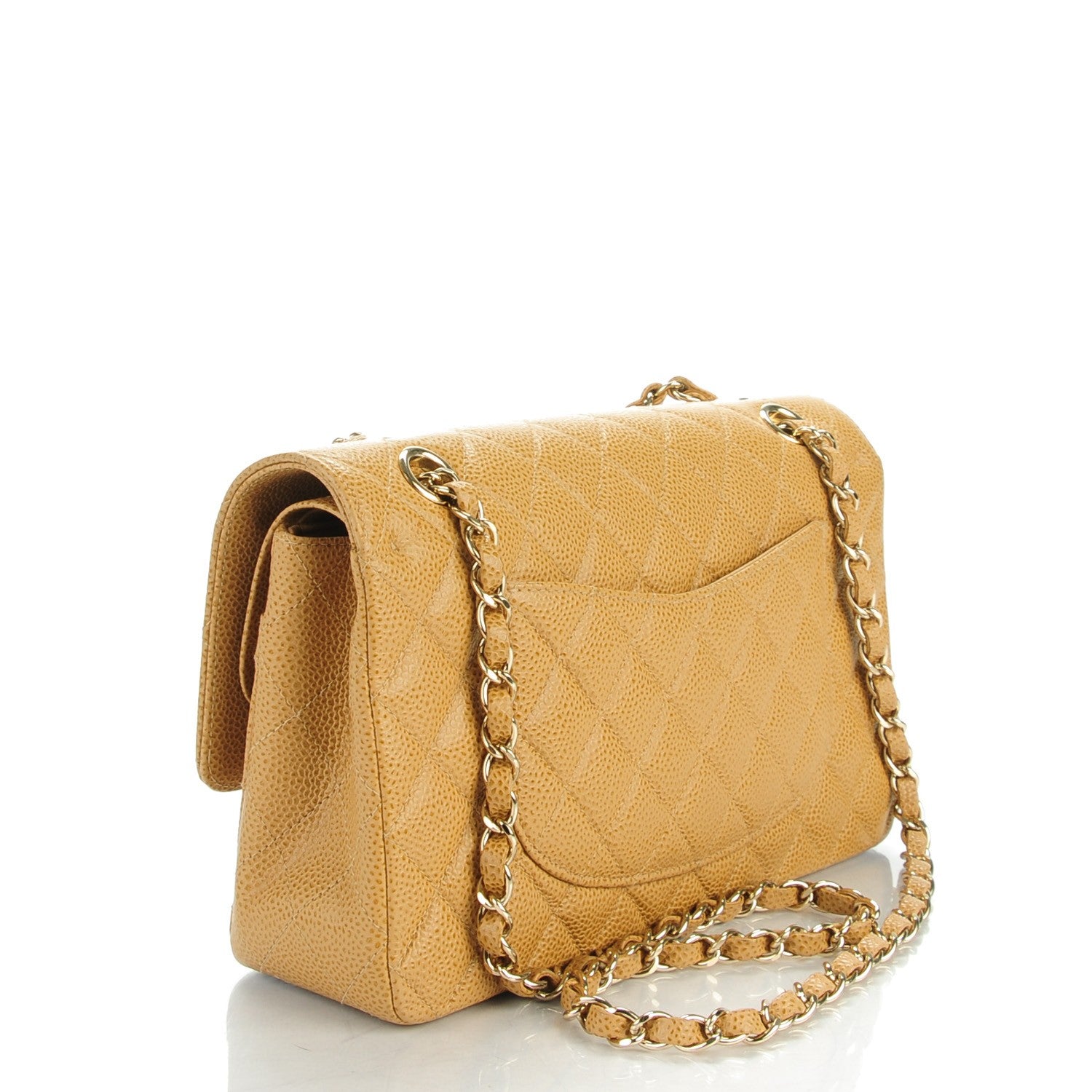 Chanel Caviar Quilted Medium Double Flap Beige 3 of 8
