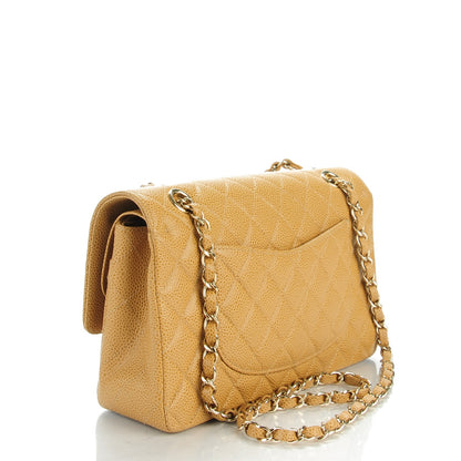 Chanel Caviar Quilted Medium Double Flap Beige 3 of 8